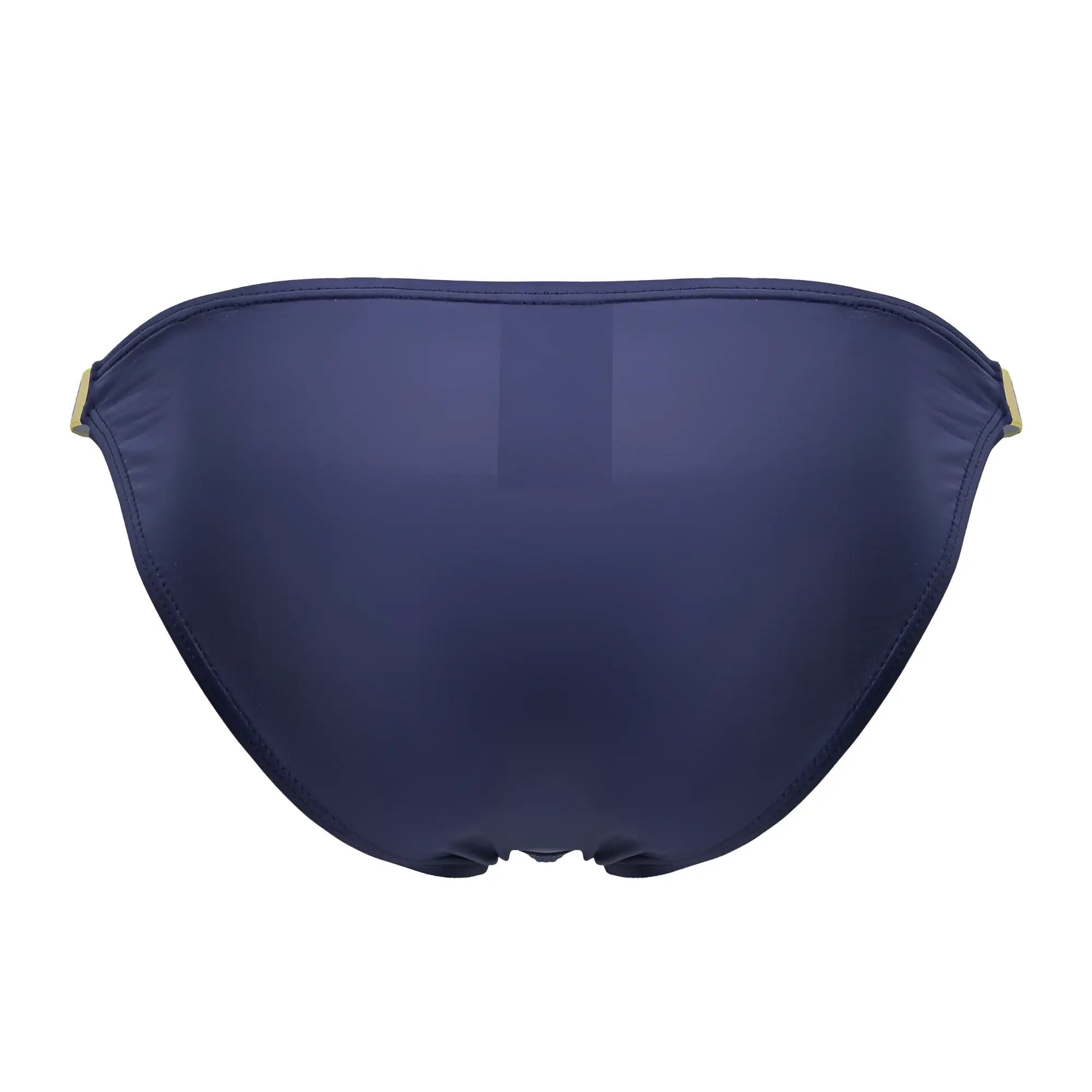 Navy blue eros bikini bottom with gold toned side ties in color petrol for stylish swimwear looks
