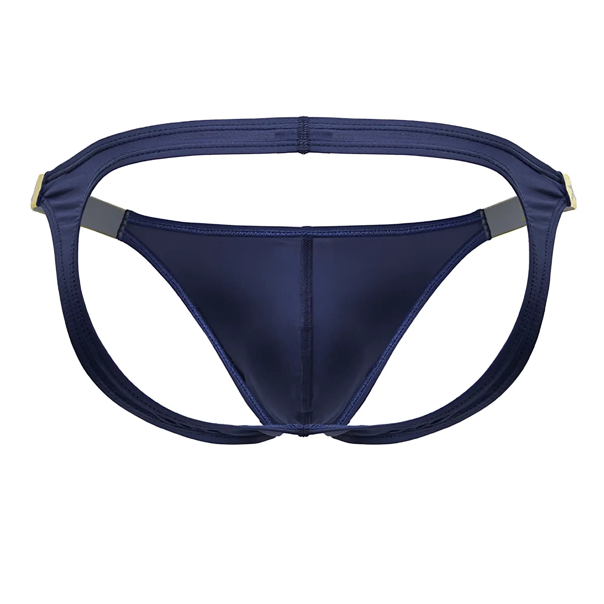 Navy blue satin briefs jor 2157 eros jockstrap with sleek fit and subtle gold-tone hardware accents in petrol color