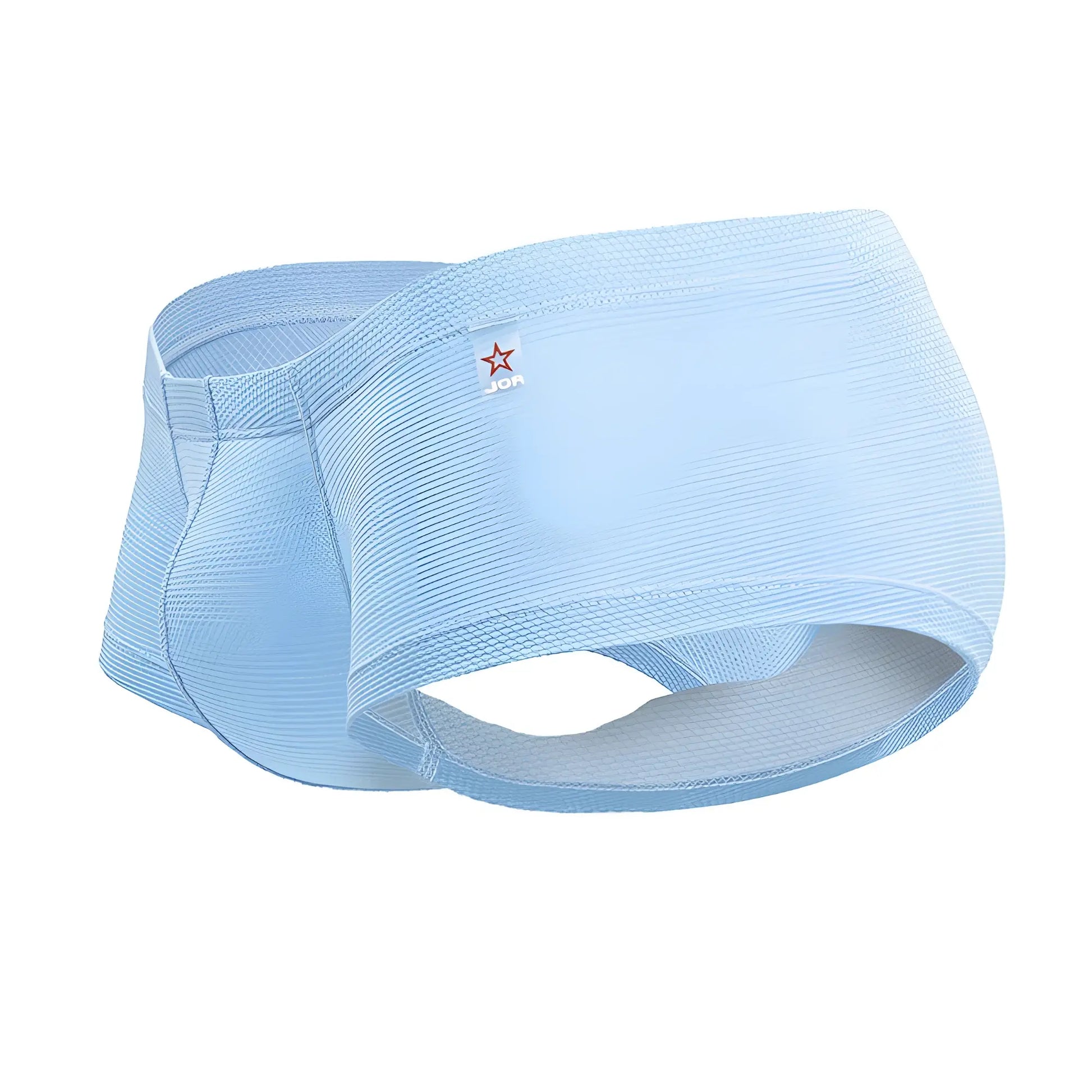 Light blue textured fabric jor 2166 nova trunks underwear with a small red star logo on the side