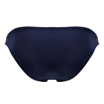 Navy blue jor 2191 travel swim bikini bottom with smooth stretchy fabric finish shown from the back side