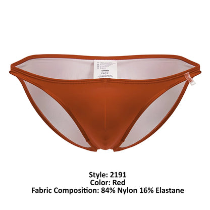 Red mens briefs jor 2191 travel swim bikini made of 84 nylon 16 elastane with sheer mesh panel design
