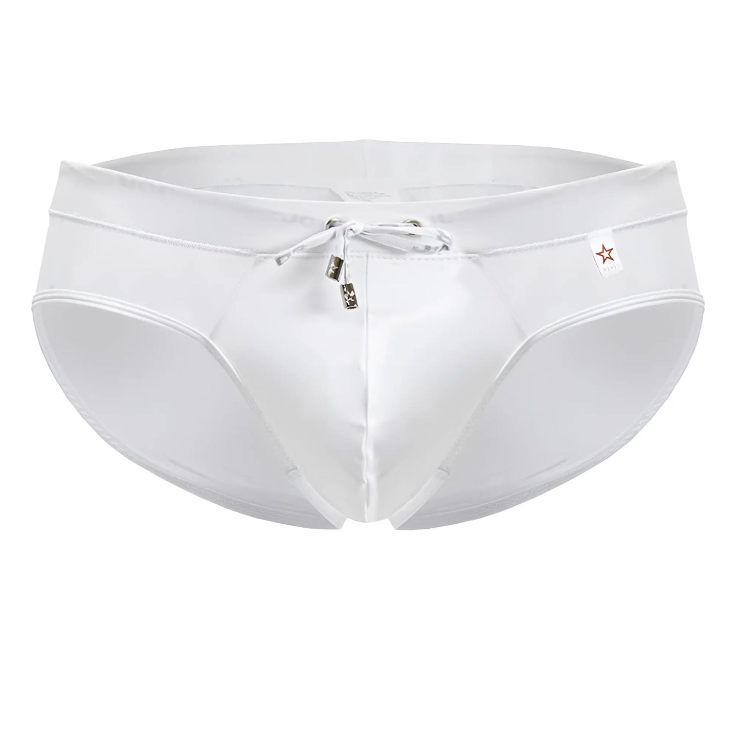 White jor 2193 mystic swim briefs for men with drawstring waistband and subtle stitching details
