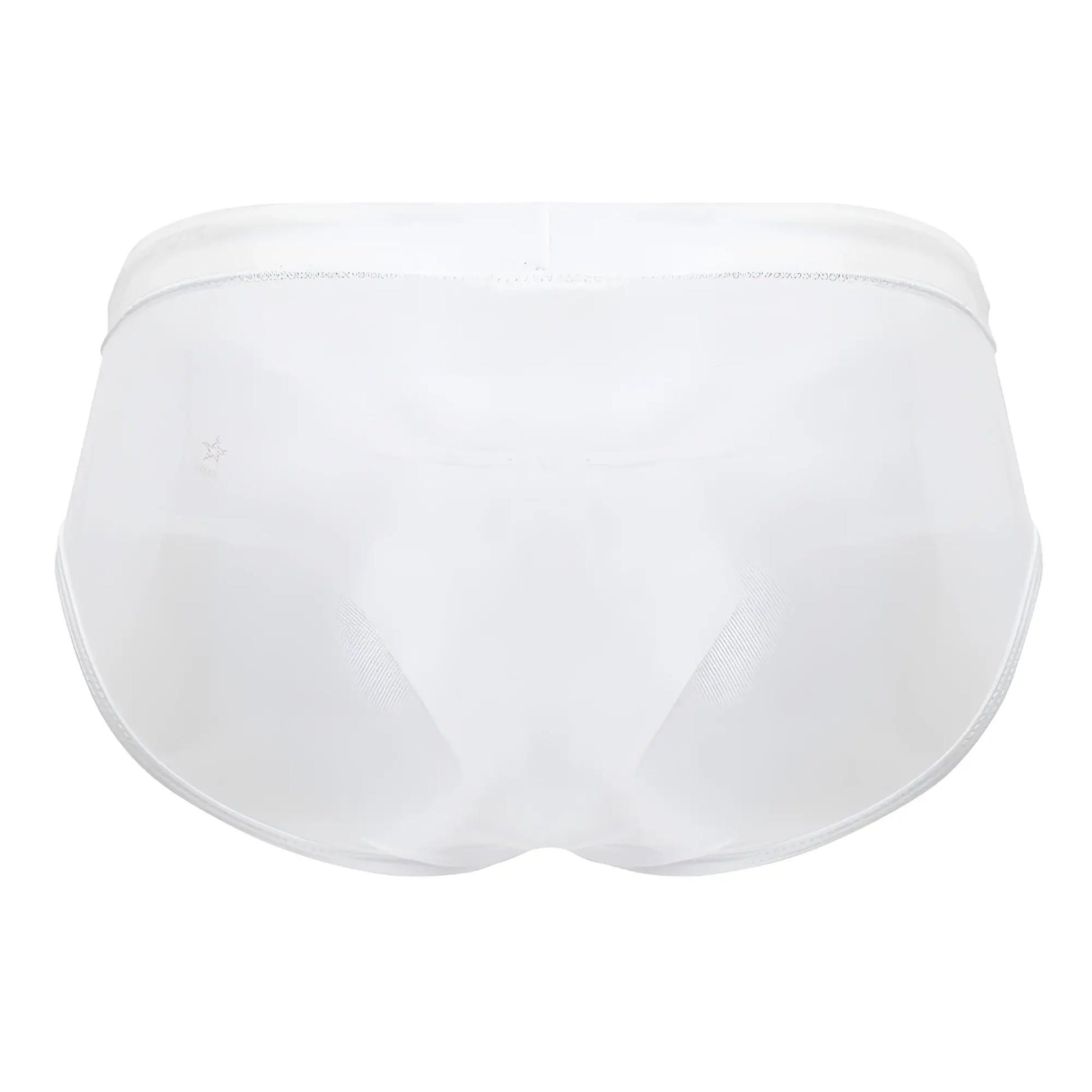 White jor 2193 mystic swim briefs in mesh with a smooth seamless design and elastic waistband