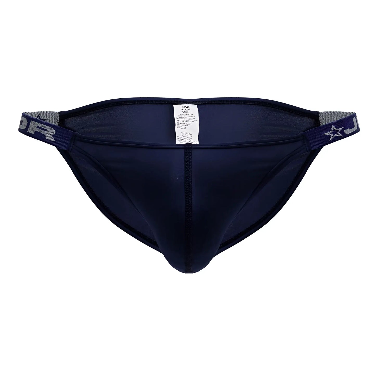 Navy blue jor 2233 eros bikini men’s briefs with elastic waistband and star logo detail for comfortable wear