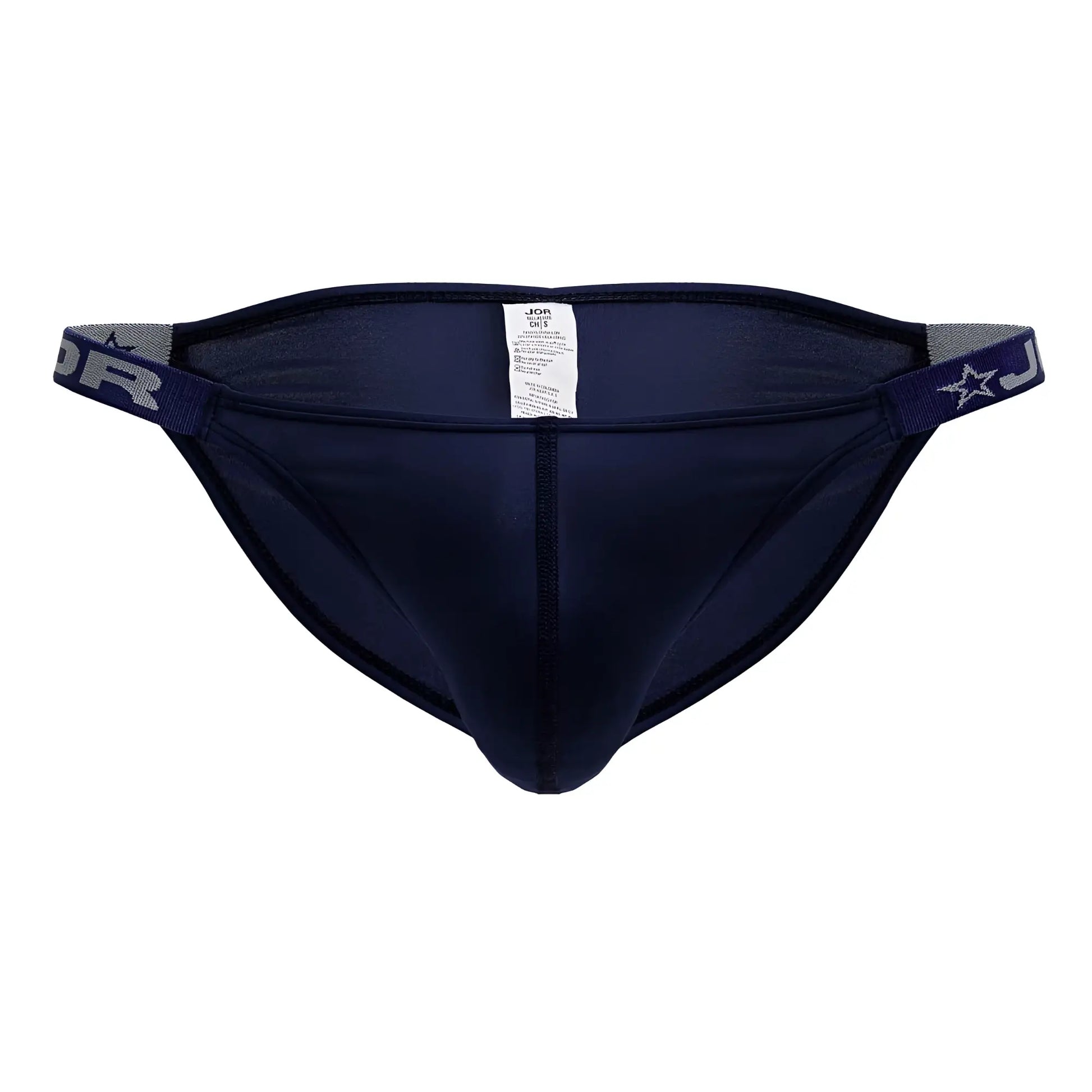 Navy blue jor 2233 eros bikini men’s briefs with elastic waistband and star logo detail for comfortable wear