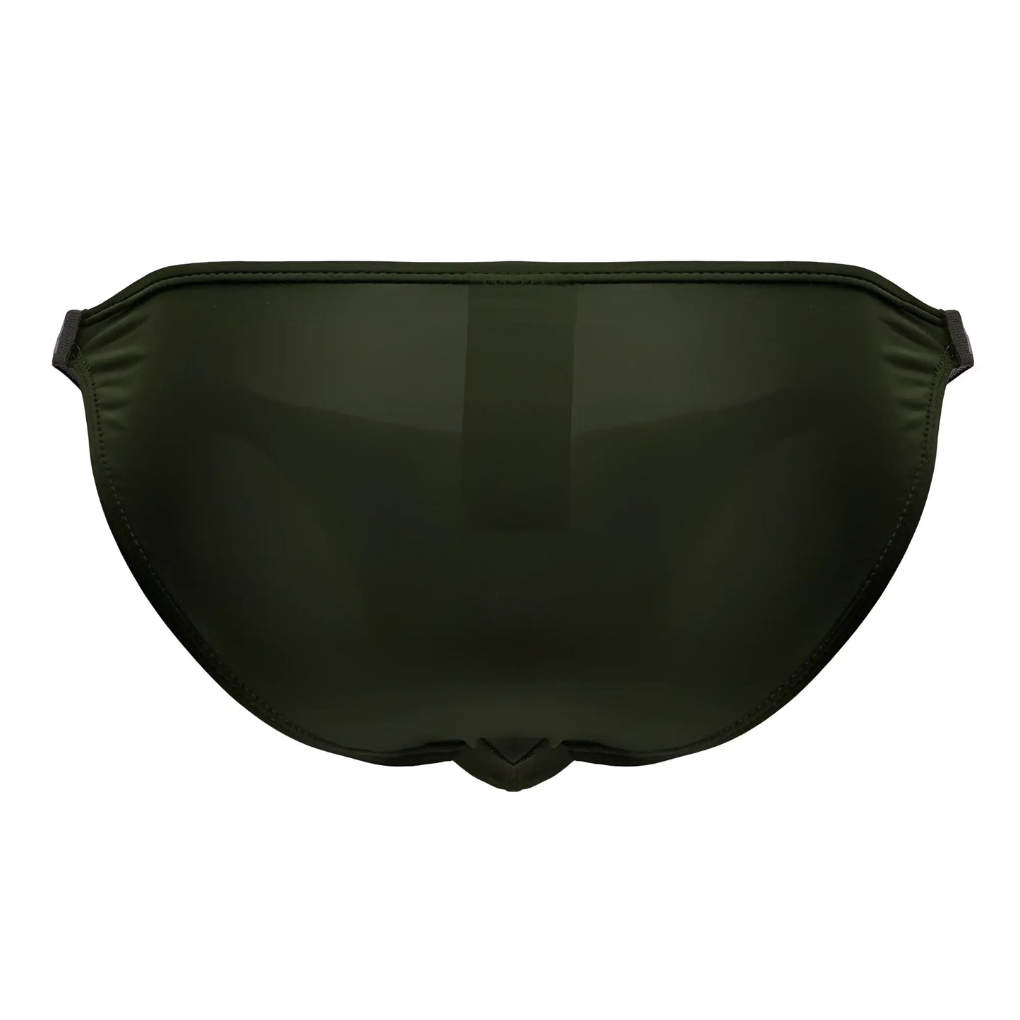 Olive green satin sleep mask with smooth reflective surface and subtle edge stitching from jor 2233 eros bikini collection