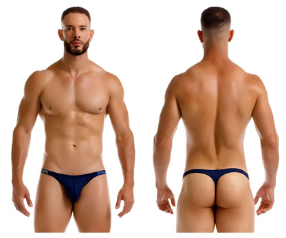 Navy blue JOR 2235 Eros thong with subtle logo on the waistband showing the front side of the product