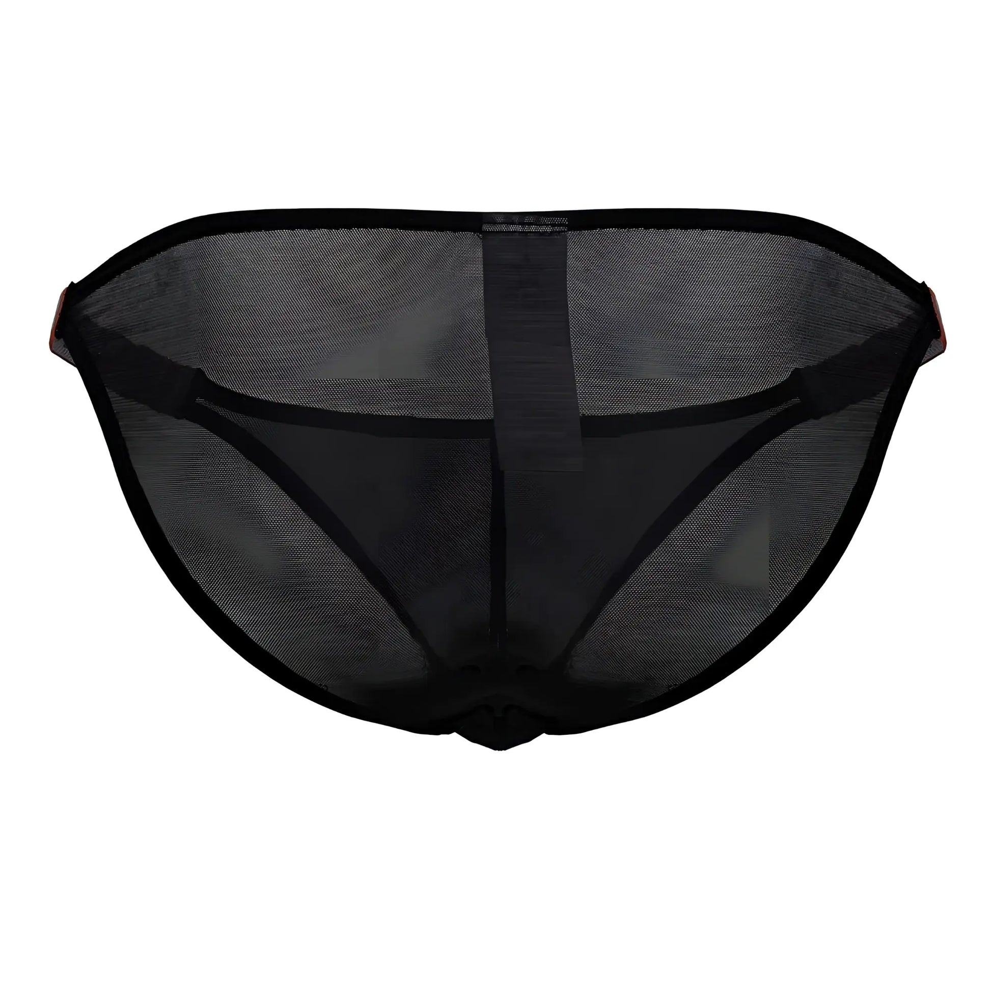 Black mesh briefs jor 2236 frost bikini with solid black waistband and leg openings front view