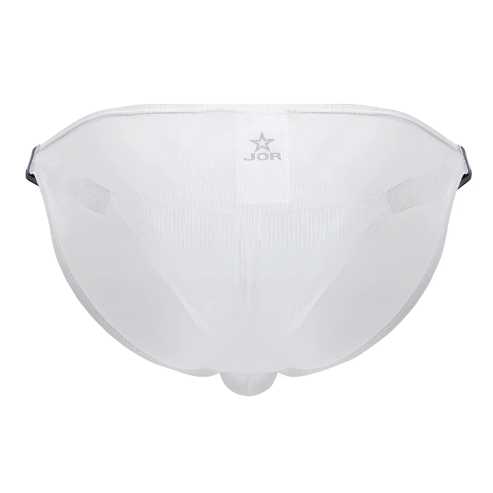 White mesh briefs jor 2236 frost bikini with black elastic side straps and subtle jor logo at center