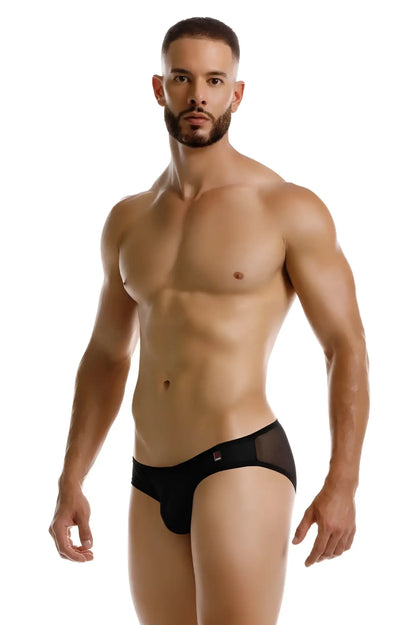 Black jor 2241 origin briefs with sheer mesh side panels offering breathable men’s underwear