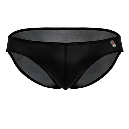 Black mesh jor 2241 origin briefs with sleek glossy finish and reinforced elastic waistband swim trunks