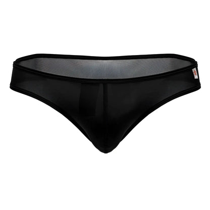 Black jor 2242 origin thong featuring mesh with a smooth opaque front panel and reinforced elastic waistband