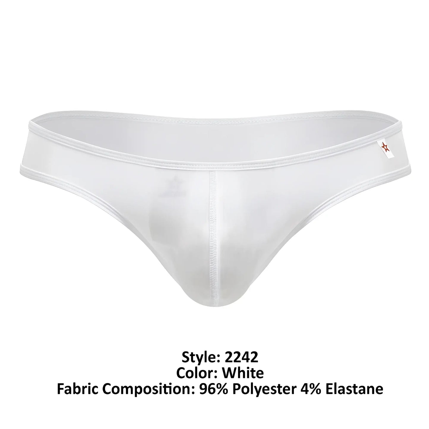 White sheer mesh briefs jor 2242 origin thong made of 96 polyester and 4 elastane front view