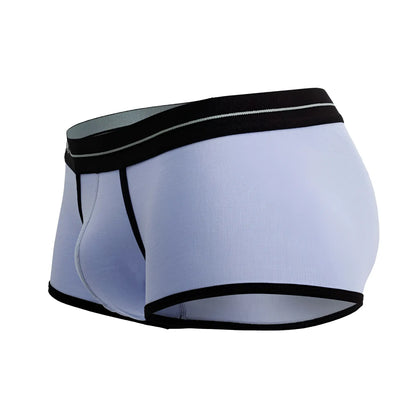 Light blue JOR 2243 Astra trunks with black trim and subtle gray waistband stripe for men’s comfort wear
