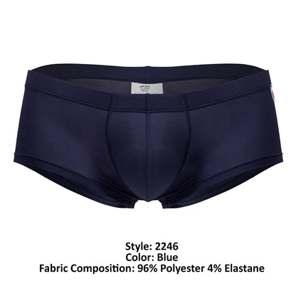 Dark blue jor 2246 cosmo trunks men’s briefs made of 96 polyester 4 elastane with textured form-fitting design