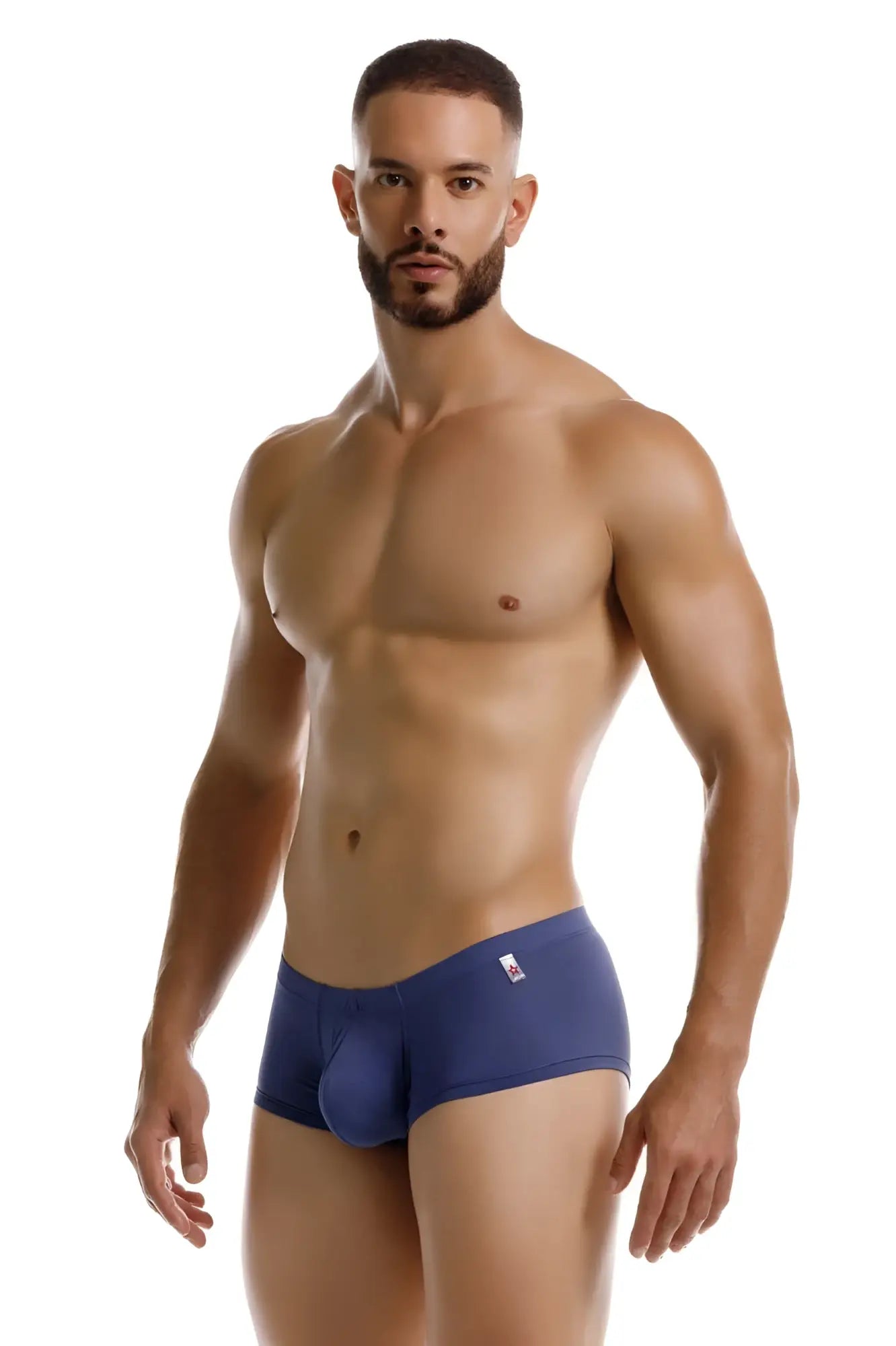 Navy blue men’s briefs JOR 2246 Cosmo trunks with small logo on waistband made from comfortable fabric