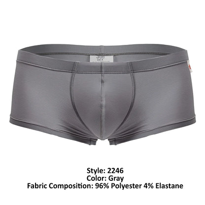 Jor 2246 cosmo trunks gray men’s briefs with ribbed texture elastic waistband made from polyester and elastane