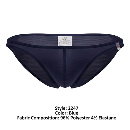Dark blue jor 2247 cosmo bikini men’s briefs with mesh design made of 96% polyester 4% elastane