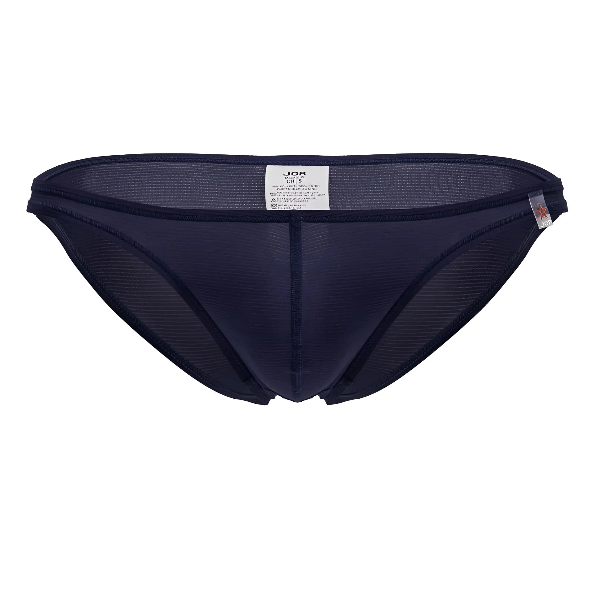 Dark navy blue jor 2247 cosmo bikini briefs made of sheer textured mesh with reinforced elastic waistband