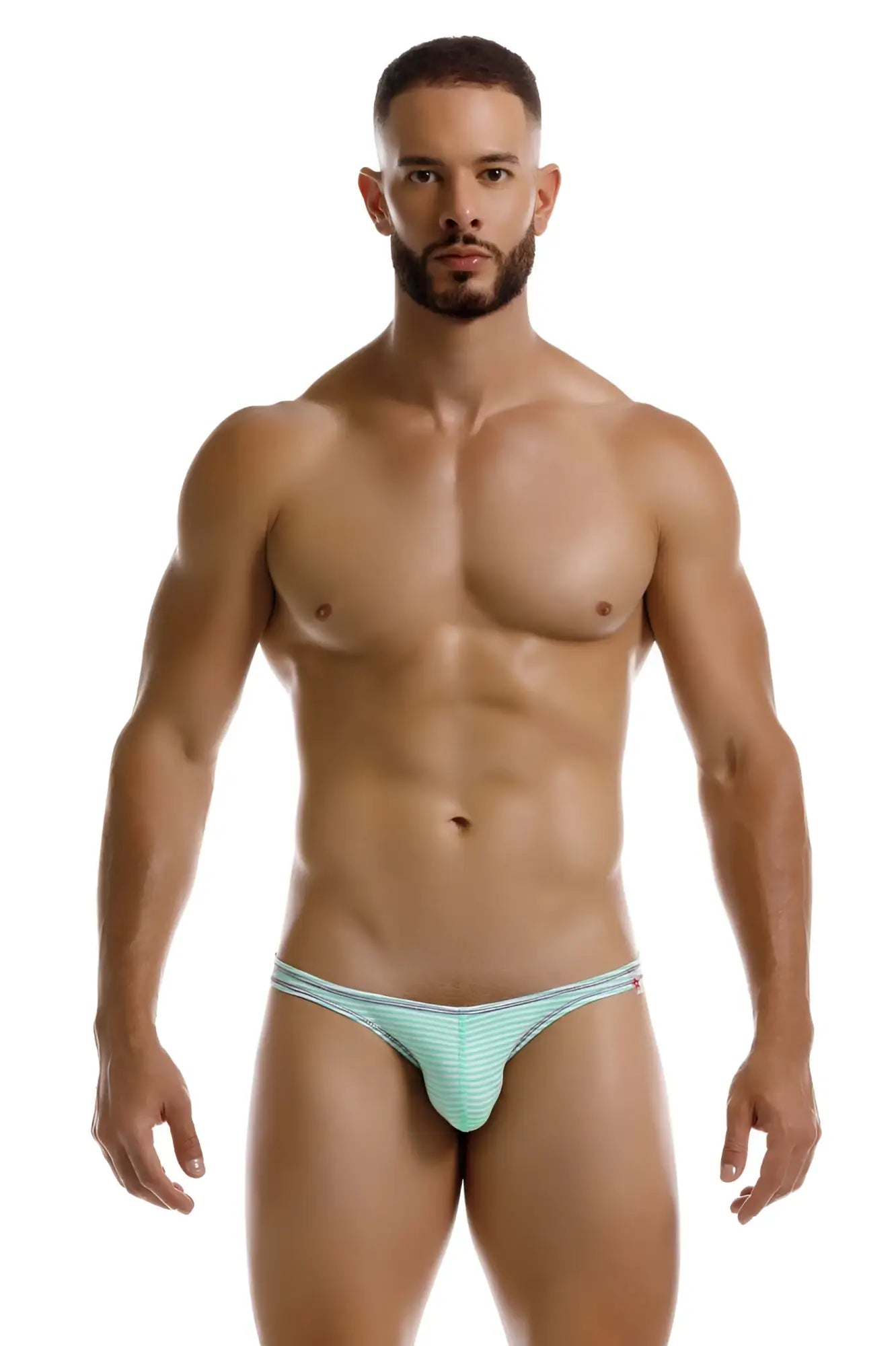 Men’s briefs jor 2249 sour bikini color mint with light blue stripes and a snug form-fitting design