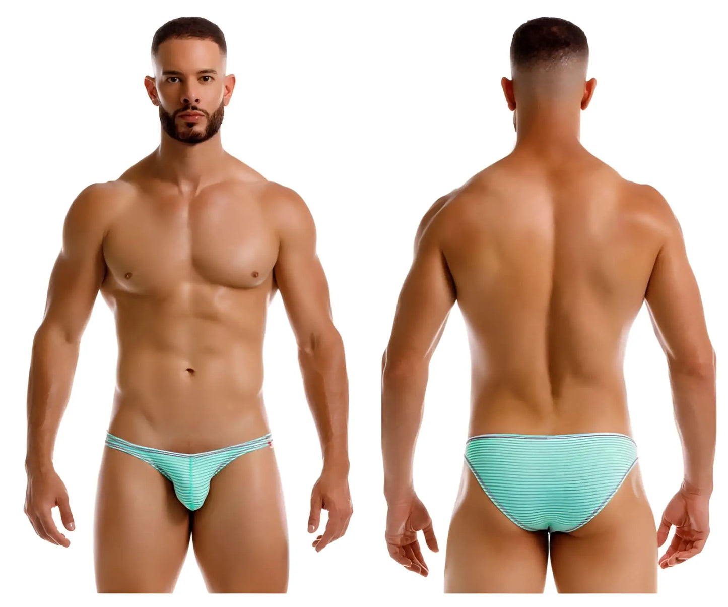 Jor 2249 sour bikini color mint light blue striped briefs with a snug form-fitting design for comfortable wear
