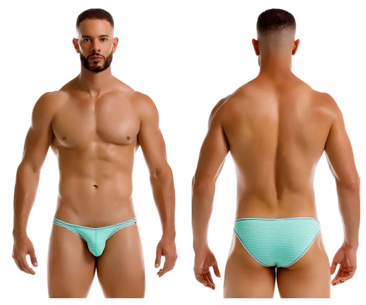 Jor 2249 sour bikini color mint light blue striped briefs with a snug form-fitting design for comfortable wear