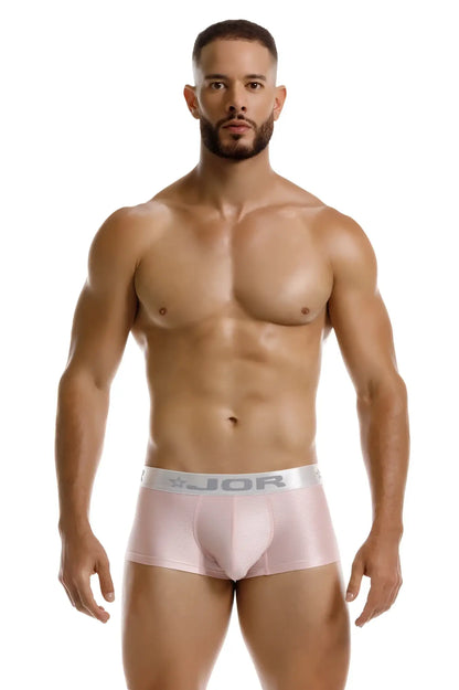 Pink jor 2251 bright trunks men’s briefs with a silver waistband designed for comfortable everyday wear