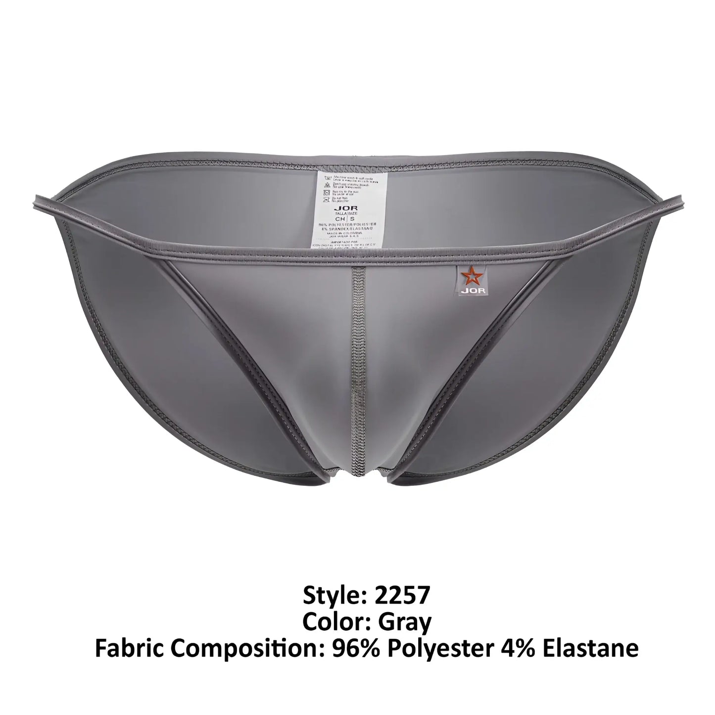 Gray jor 2257 axel bikini men’s briefs made of 96 polyester 4 elastane with a sleek form-fitting design