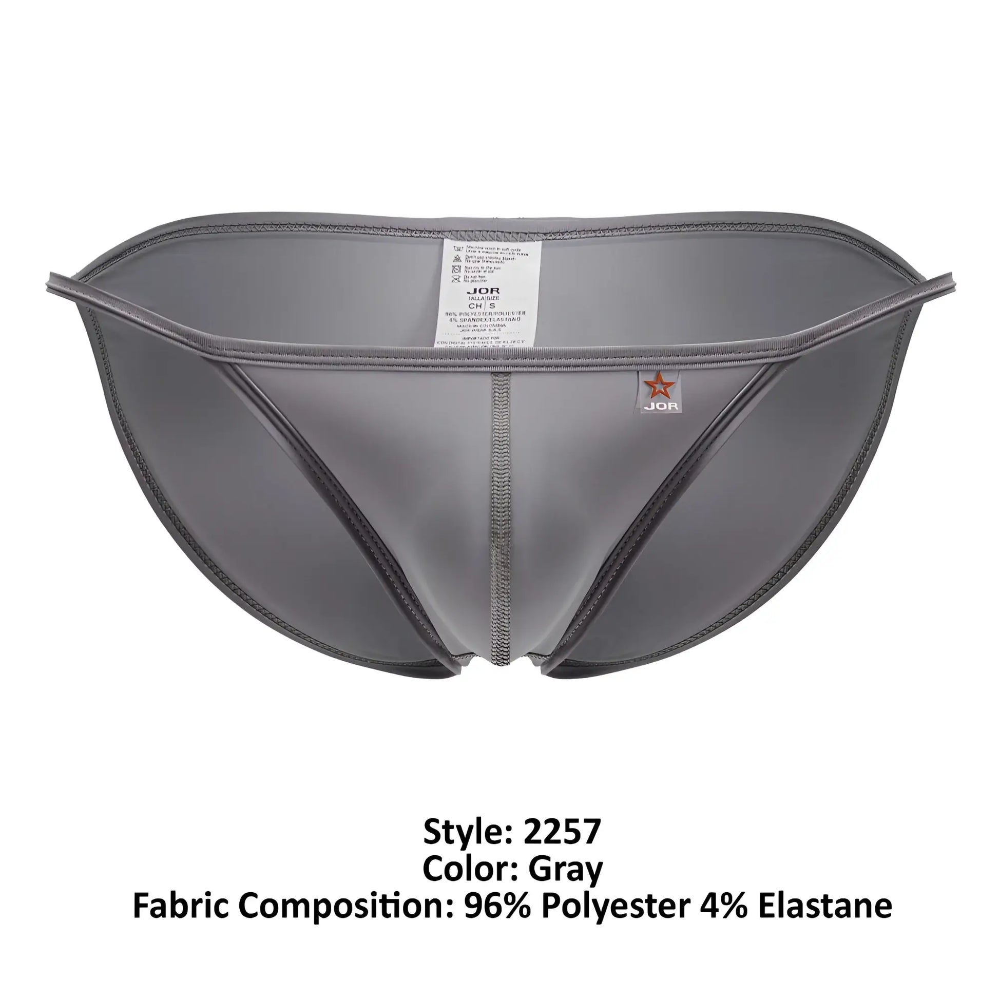 Gray jor 2257 axel bikini men’s briefs made of 96 polyester 4 elastane with a sleek form-fitting design