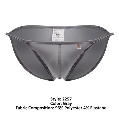 Gray jor 2257 axel bikini men’s briefs made of 96 polyester 4 elastane with a sleek form-fitting design
