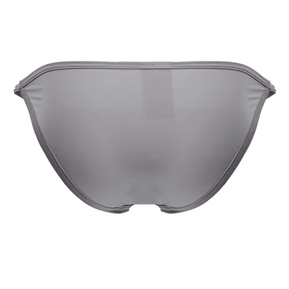 Gray mesh bikini bottom jor 2257 axel with sleek form-fitting design and subtle vertical ribbing visible from the back