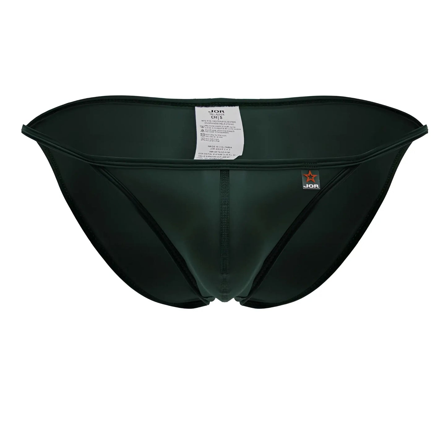 Black jor 2257 axel bikini swim trunks with sleek form-fitting design and smooth fabric in green color