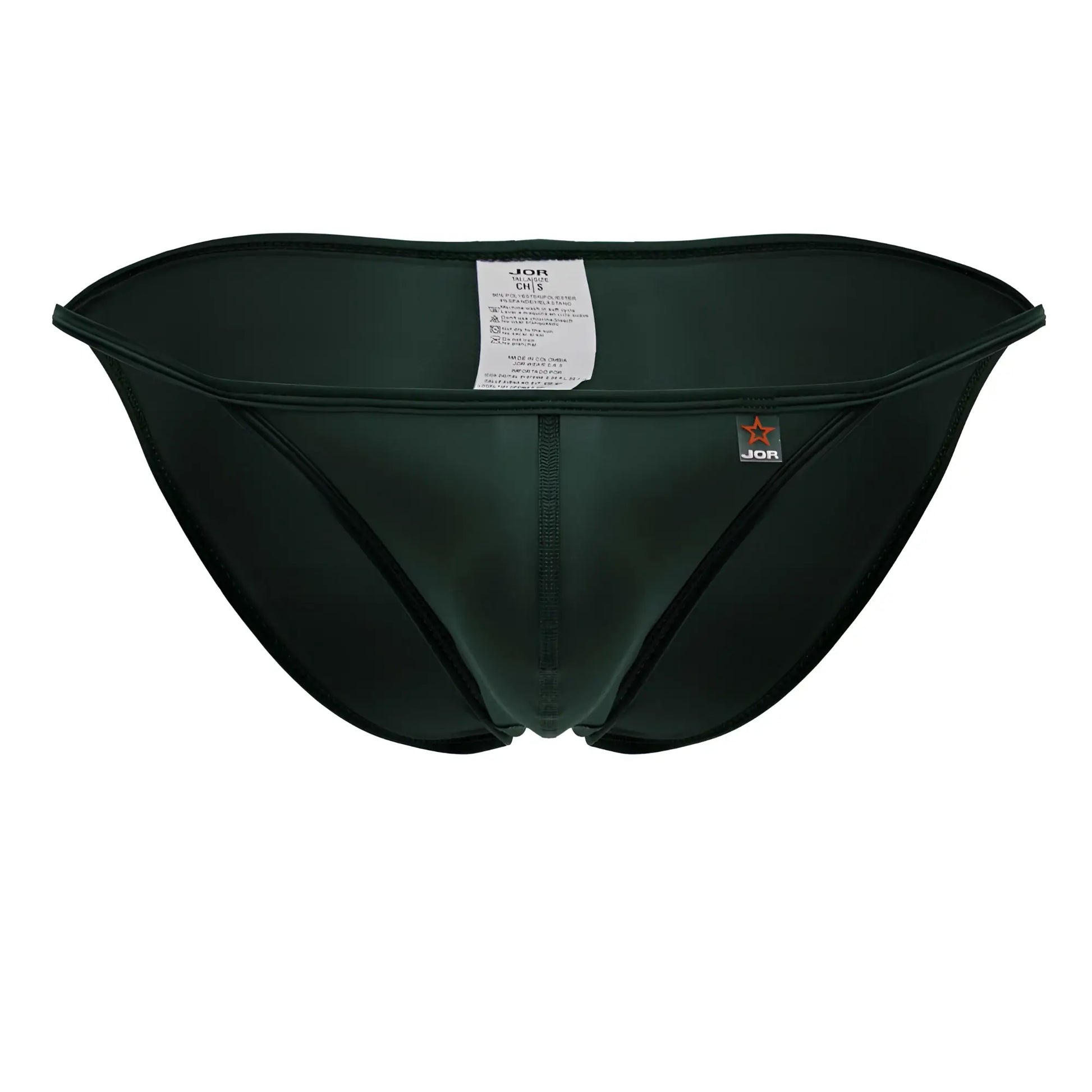 Black jor 2257 axel bikini swim trunks with sleek form-fitting design and smooth fabric in green color