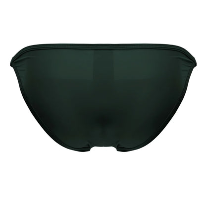 Black satin briefs jor 2257 axel bikini green with smooth glossy finish and seamless stitching along edges