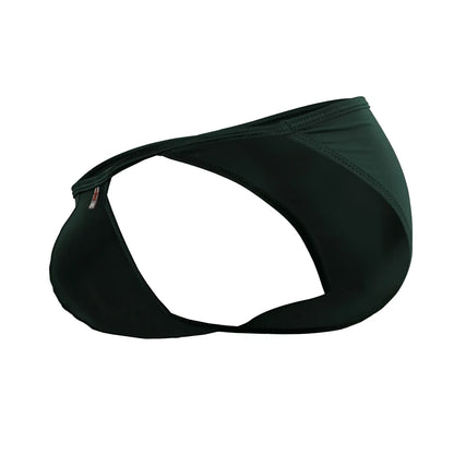 Black jor 2257 axel bikini swim trunks in green with form-fitting design and smooth minimalist fabric