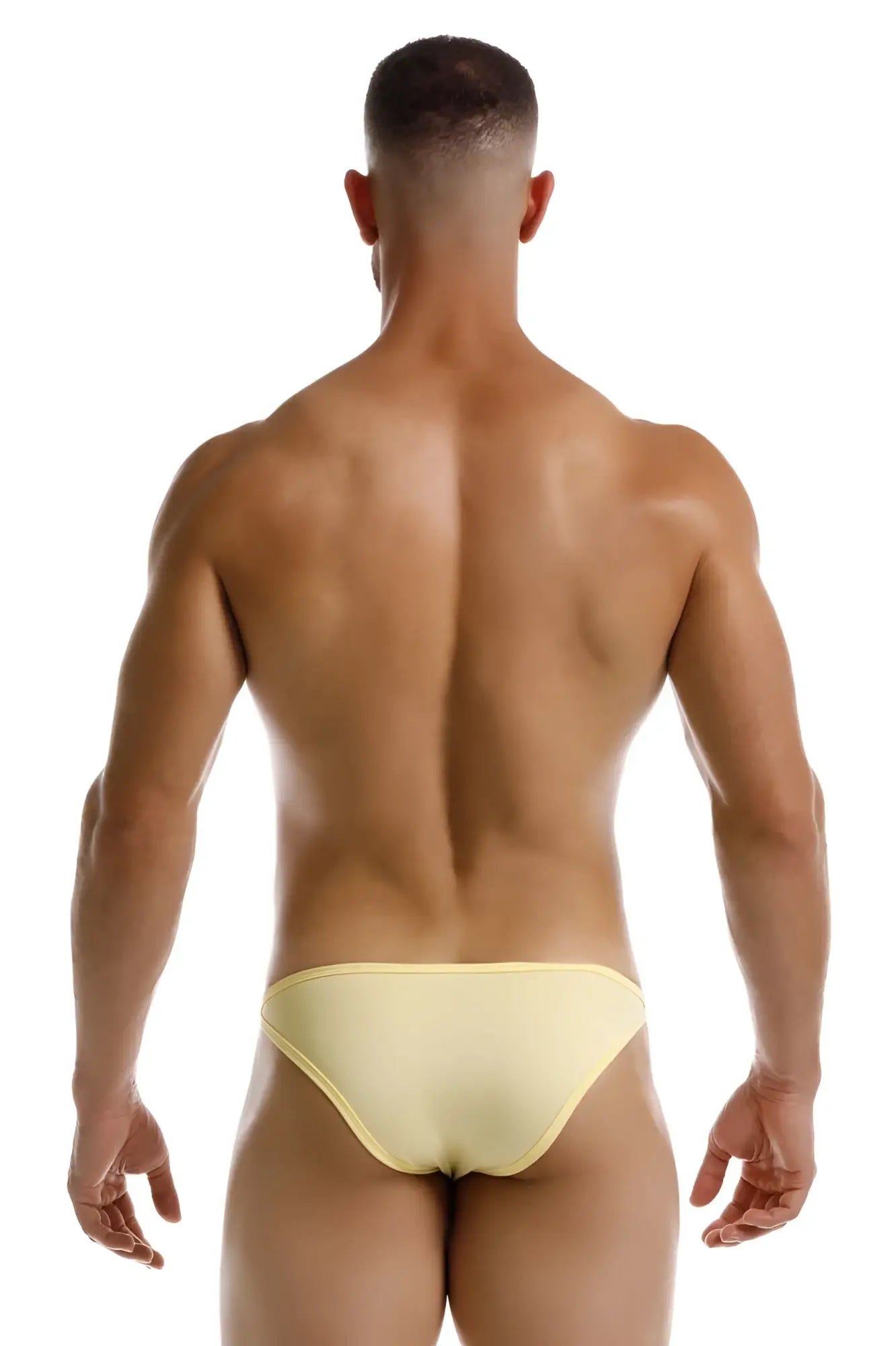 A sleek pale yellow jor 2257 axel bikini brief with a smooth form-fitting design