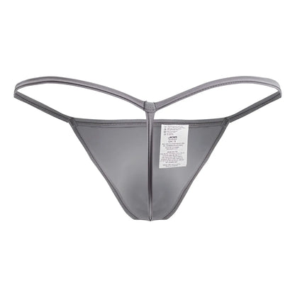 Gray jor 2258 axel g-string thong made of stretchy smooth fabric with sleek minimalist design visible from back side
