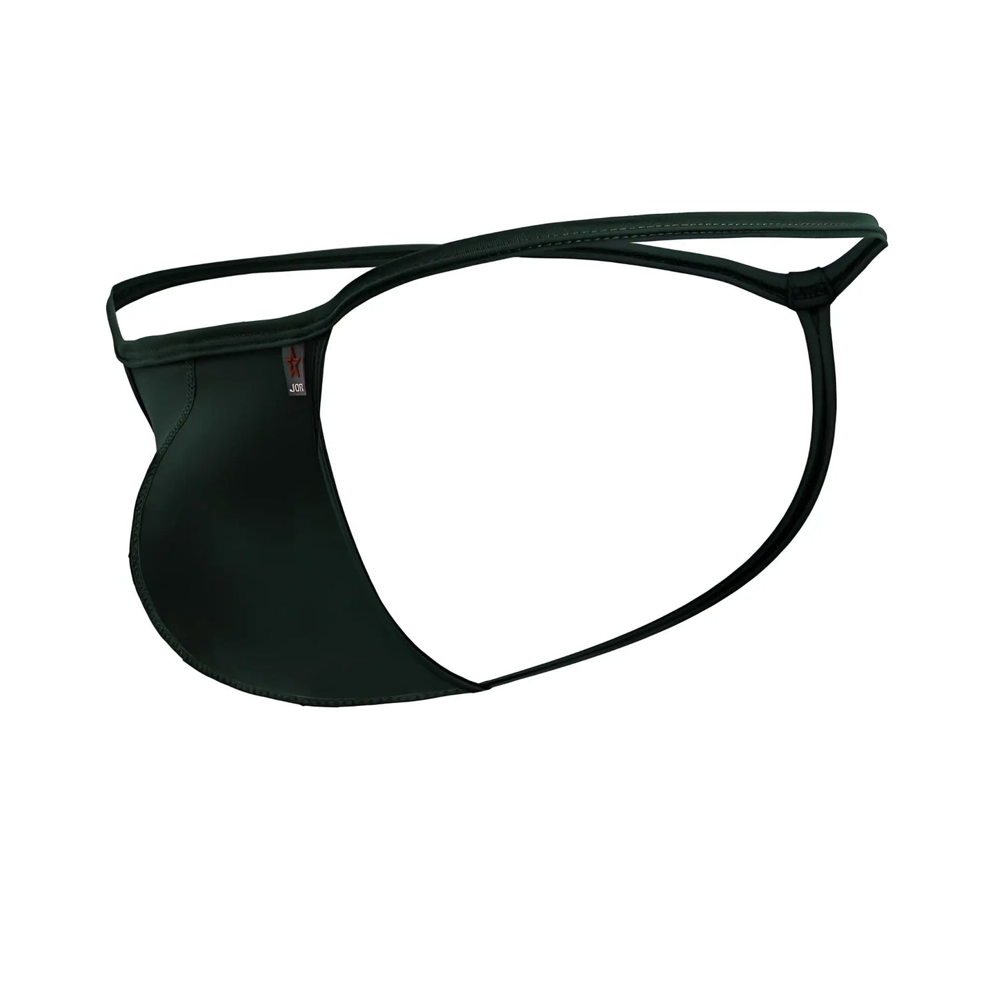Black sleek form-fitting thong made of smooth elastic fabric with a minimalist design from JOR 2258 Axel G-string color green
