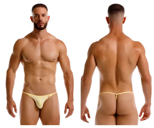Jor 2258 axel g-string in pale yellow is a form-fitting thong with a thin waistband and minimal coverage
