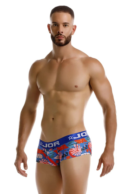 Blue and red patterned jor 2269 south trunks mens briefs with tropical print for comfortable everyday wear