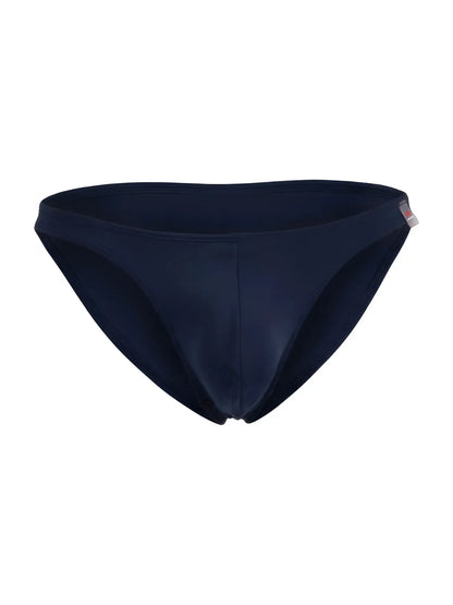 Navy blue jor 2273 travel swim bikini with smooth form-fitting fabric and a small red and white side tag