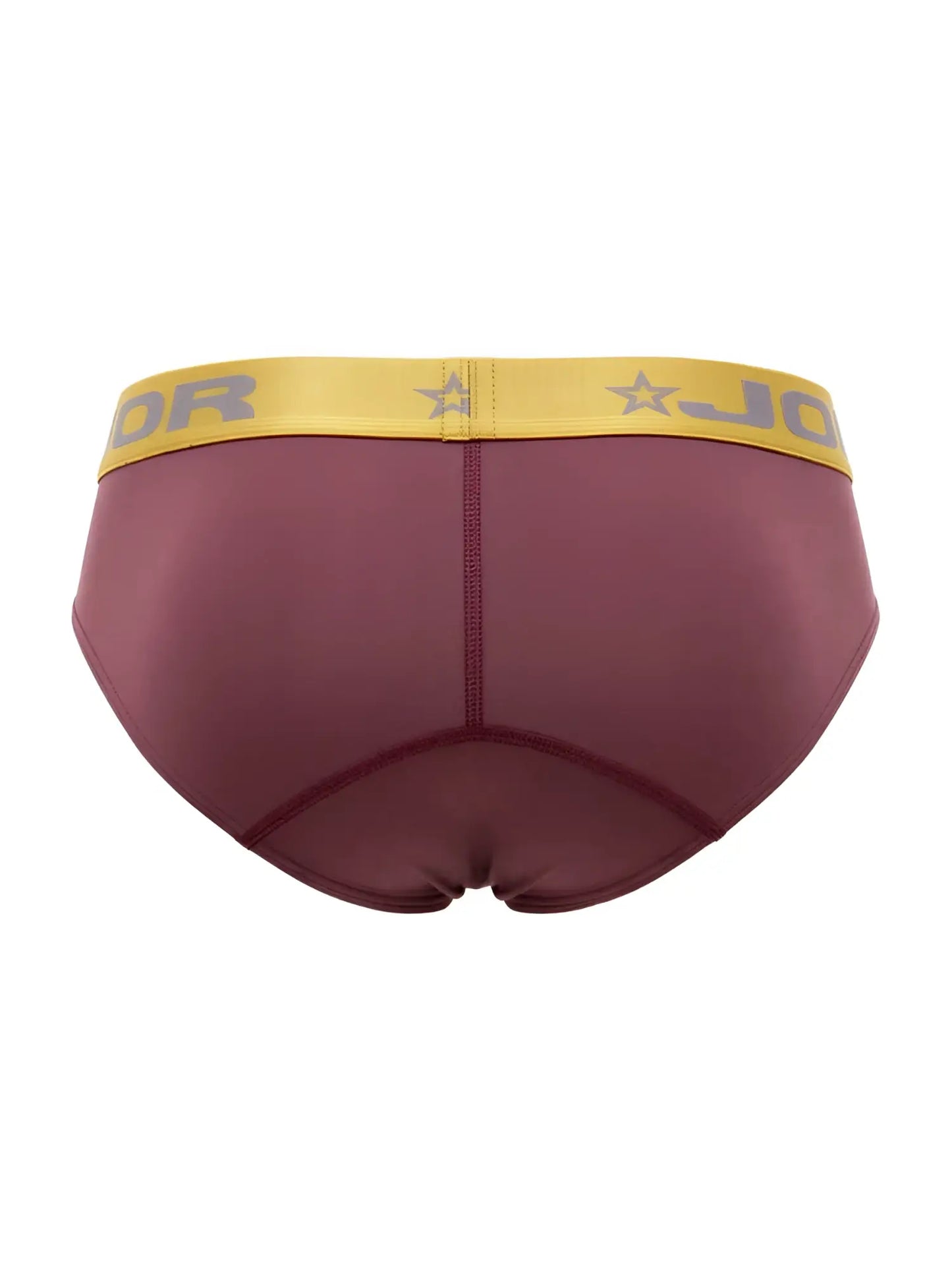 Maroon jordan soho briefs with yellow waistband featuring logo and star motifs in jor 2327 color wine