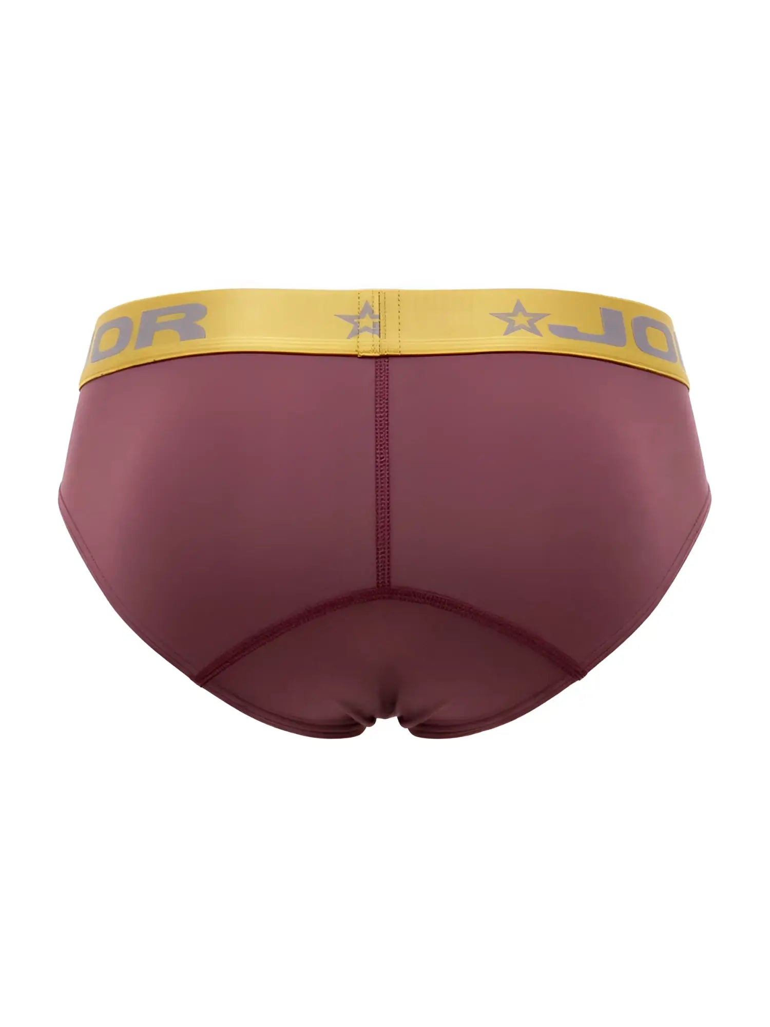 Maroon jordan soho briefs with yellow waistband featuring logo and star motifs in jor 2327 color wine