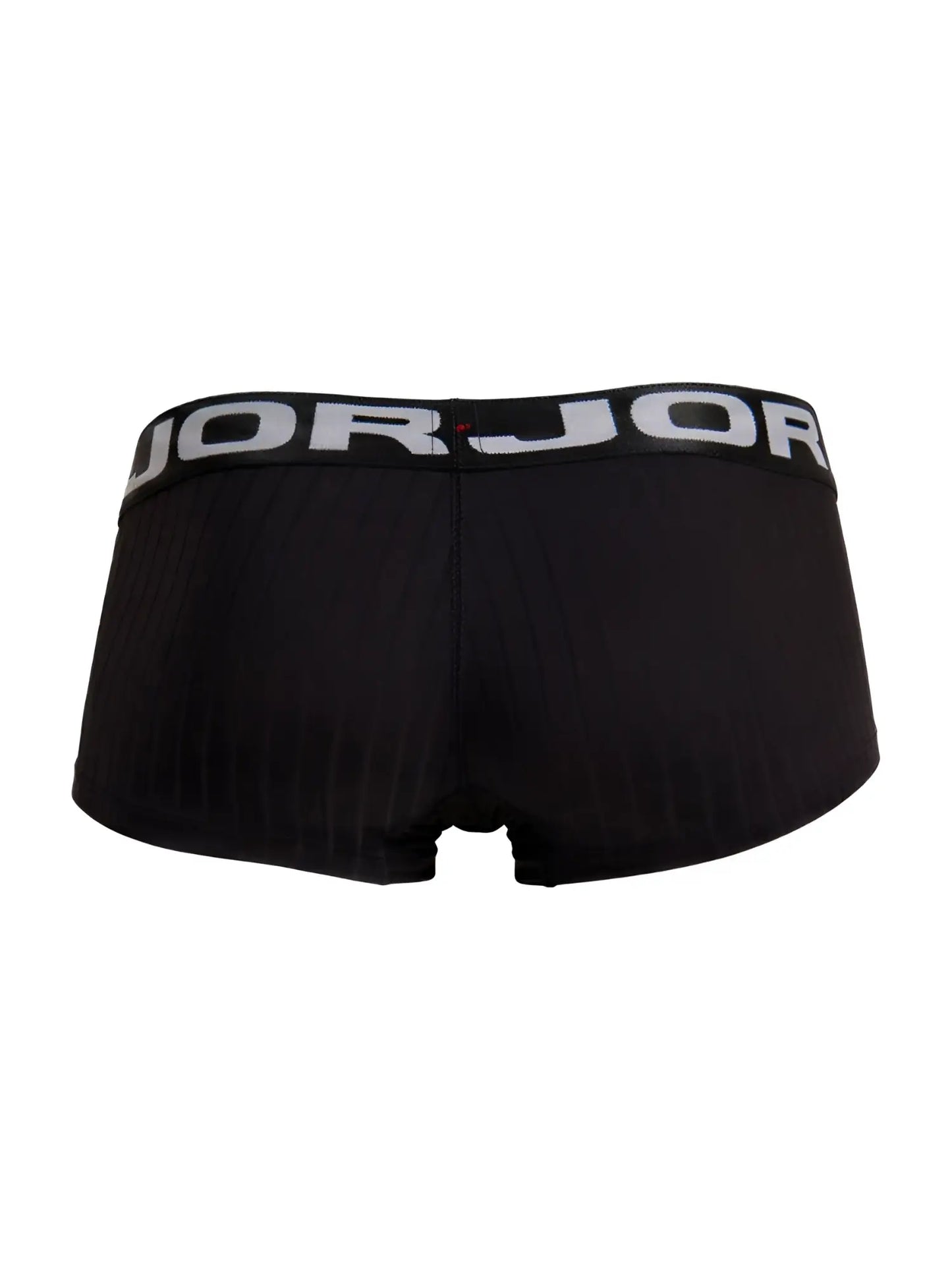 Black jorjor men’s briefs with ribbed texture and white logo waistband model jor 2330 cronos trunks color black