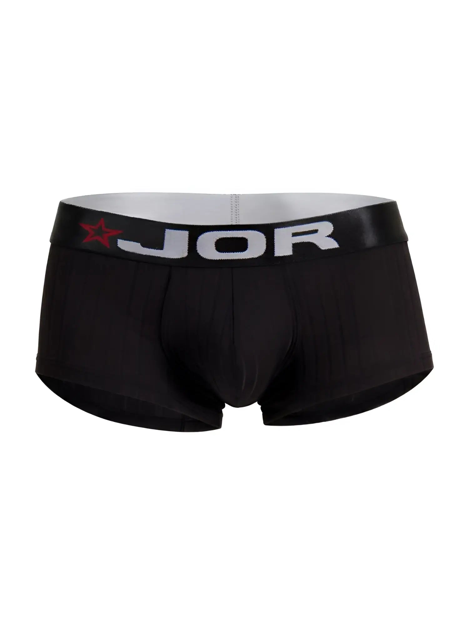 Black JOR 2330 Cronos men’s briefs with gray waistband featuring brand name and red star logo