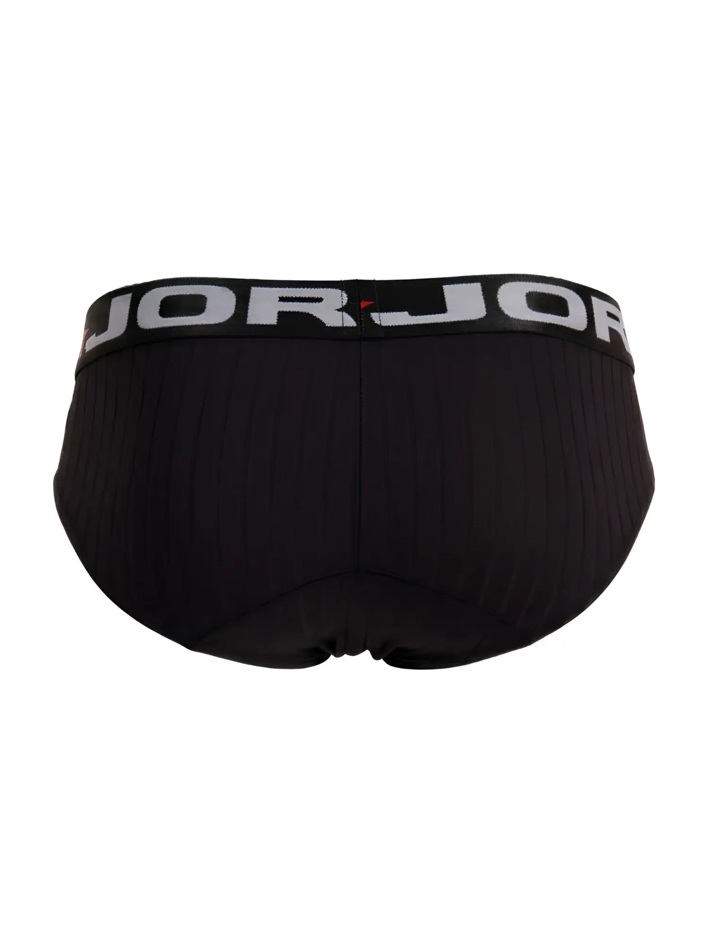 Black jorjor men’s briefs jor 2331 cronos briefs with ribbed texture and gray waistband featuring brand name