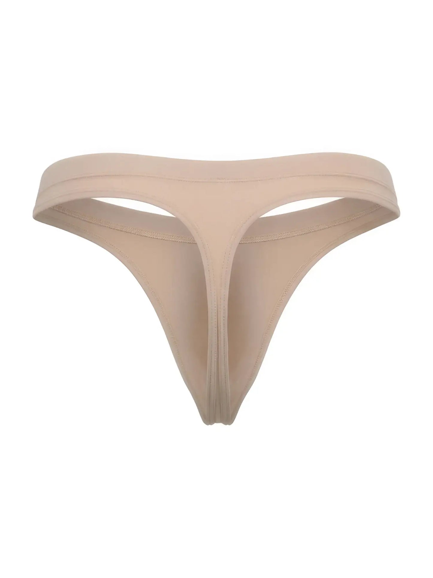 Beige jor 2349 invisible thong made of smooth stretchy fabric with a seamless design shown from the back side