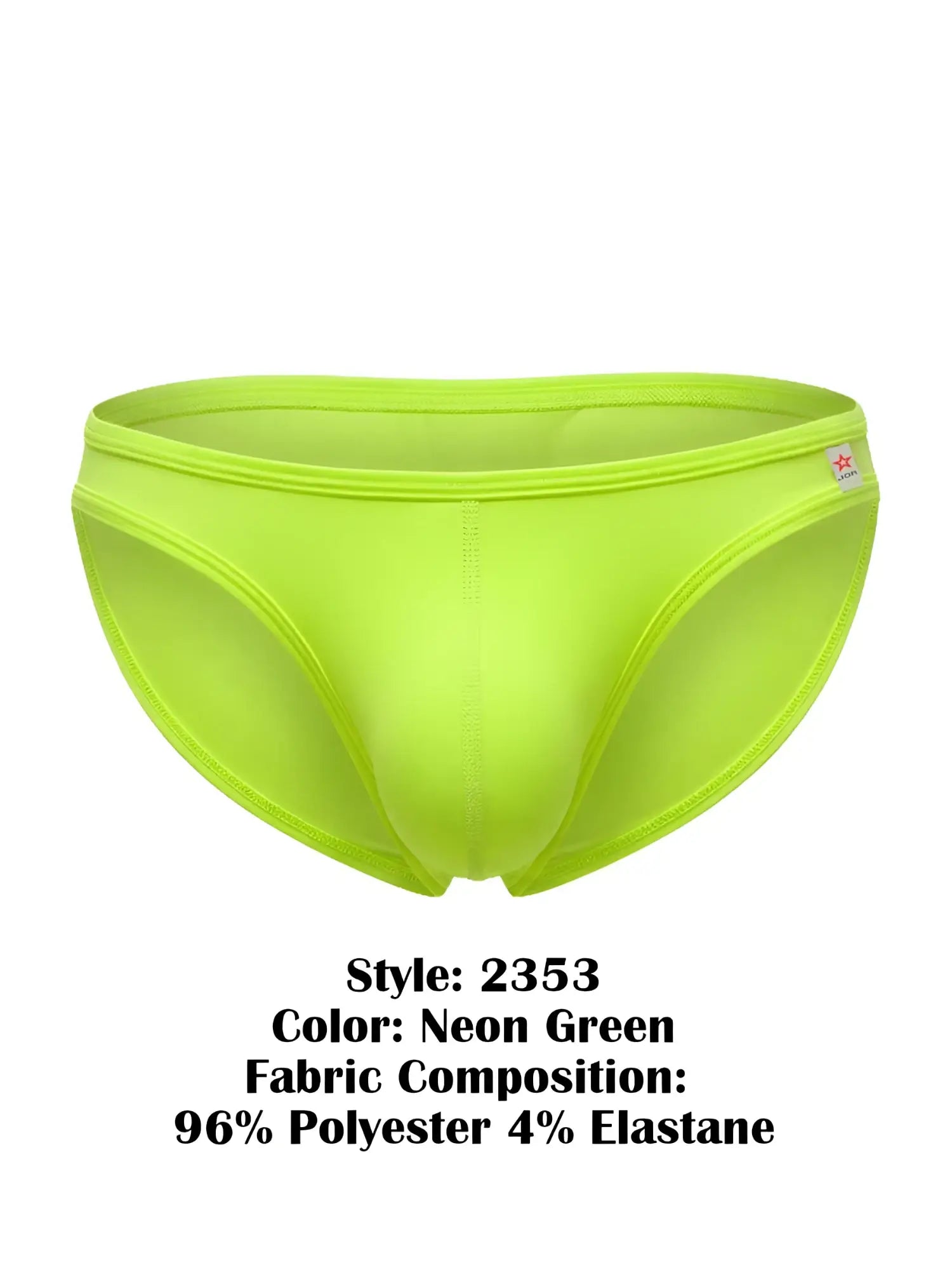 Neon green jor 2353 origin bikini men’s swim trunks made of 96 percent polyester and 4 percent elastane