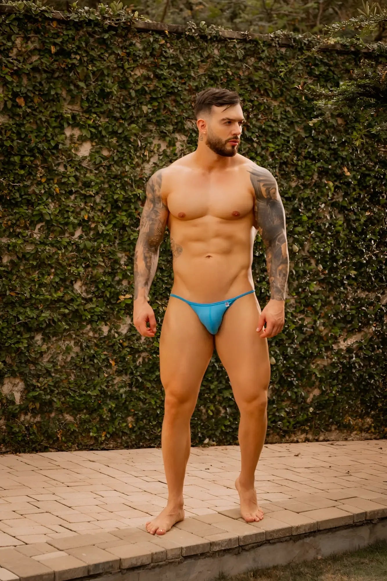 Jor 2358 axel bikini turquoise vibrant blue form-fitting swim trunks with snug fit and minimalistic design