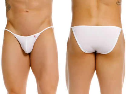 White thong underwear jor 2358 axel bikini with a small red star logo on the front in white color